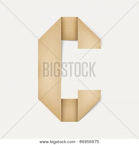 3D Elegant Folded Paper Letter C