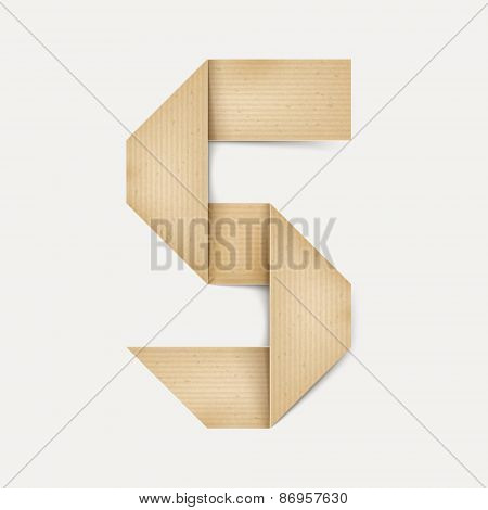 3D Elegant Folded Paper Number 5