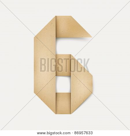3D Elegant Folded Paper Number 6