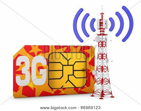 Sim Card And Telecommunication Tower