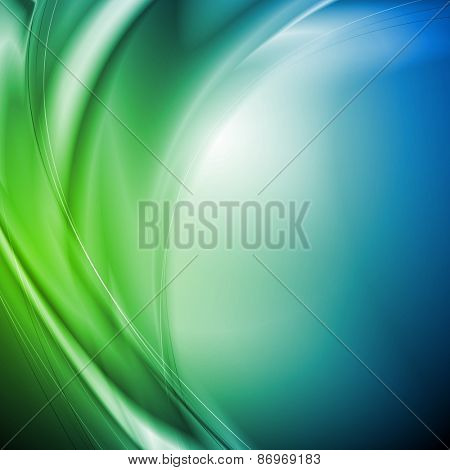 Abstract wavy green and blue background
