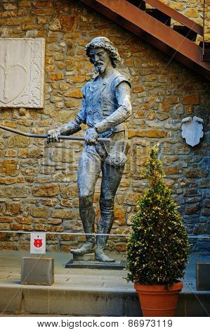 TRIESTE, ITALY - 20 JULY 2013: knight statue in San Giusto castle