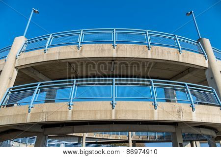 multi-storey pedestrian bridge, symbol of infrastructure, connection, pedestrians, traffic safety