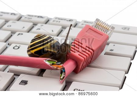 symbolic photo for slow internet connection. broadband connection is not available everywhere.