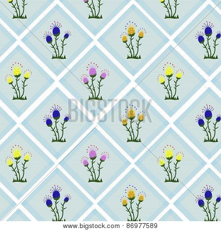 Pattern with colorful little flowers