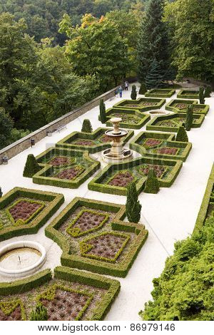 The Regular Garden At Ksiaz Castle In Walbrzych City, Poland