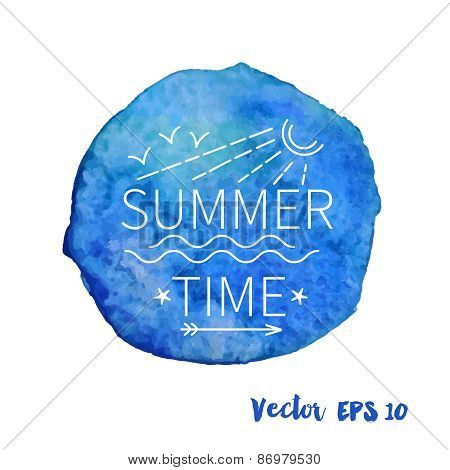 outline summer stamp emblem