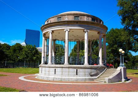 Boston Common Parkman Bandstand in sunlight at Massachusetts USA