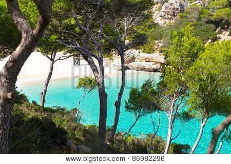 Majorca Cala Llombards Santanyi beach in Mallorca Balearic Island of Spain