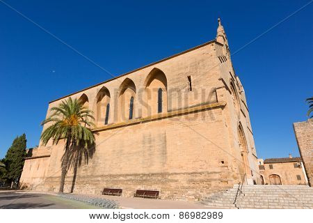 Alcudia Old Town Sant Jaume church in Majorca Mallorca Balearic island of Spain