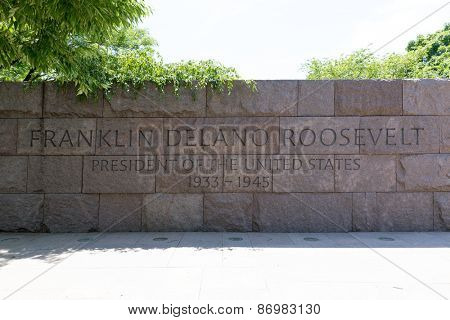 Franklin Delano Roosevelt Memorial in Washington DC USA