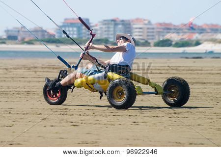 Ralph Irner Riding A Kitebuggy