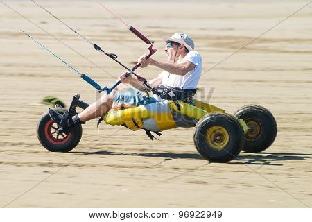 Ralph Irner Riding A Kitebuggy