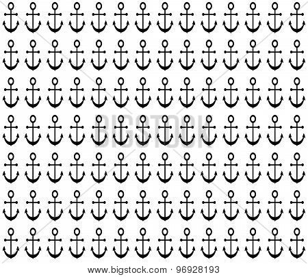 Seamless Anchor Motif Pattern On White