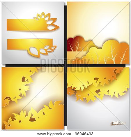 Autum Yellow Leaf Vector Background