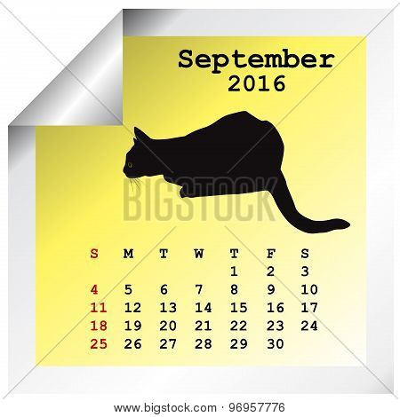 September 2016 Calendar
