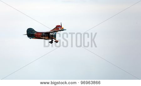 Thiene, Vicenza - Italy. 26Th July, 2015: Amazing Hen Airplane In The Sky