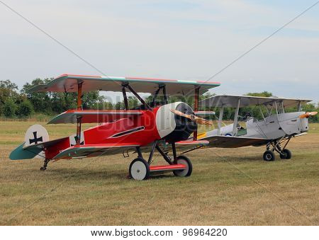 Thiene, Vicenza - Italy. 26Th July, 2015: Red Triplane Fokker Dr-1