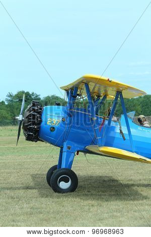 Thiene, Vicenza - Italy. 26Th July, 2015: Air Show Called Flighthiene In Thiene Airport Biplane With