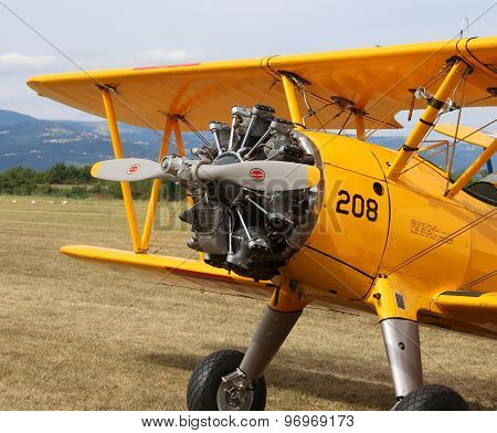 Thiene, Vicenza - Italy. 26Th July, 2015: Air Show In Thiene City In Italy Propeller Of A Powerful E