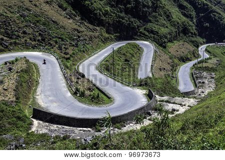Mountain road in Vietnam