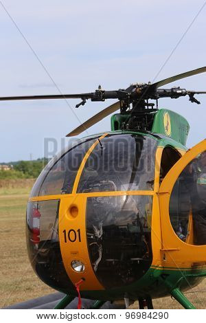 Thiene, Vicenza - Italy. 26Th July, 2015: Small Helicopter Cabin