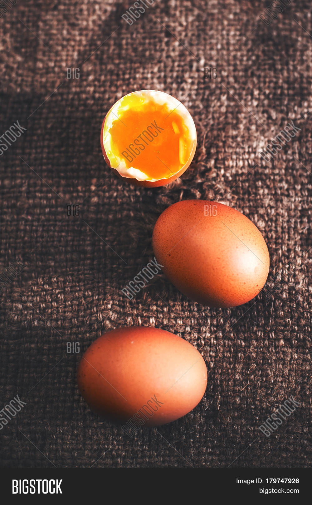 Hard Boiled Eggs Orange Yolk Rustic Image & Photo Bigstock