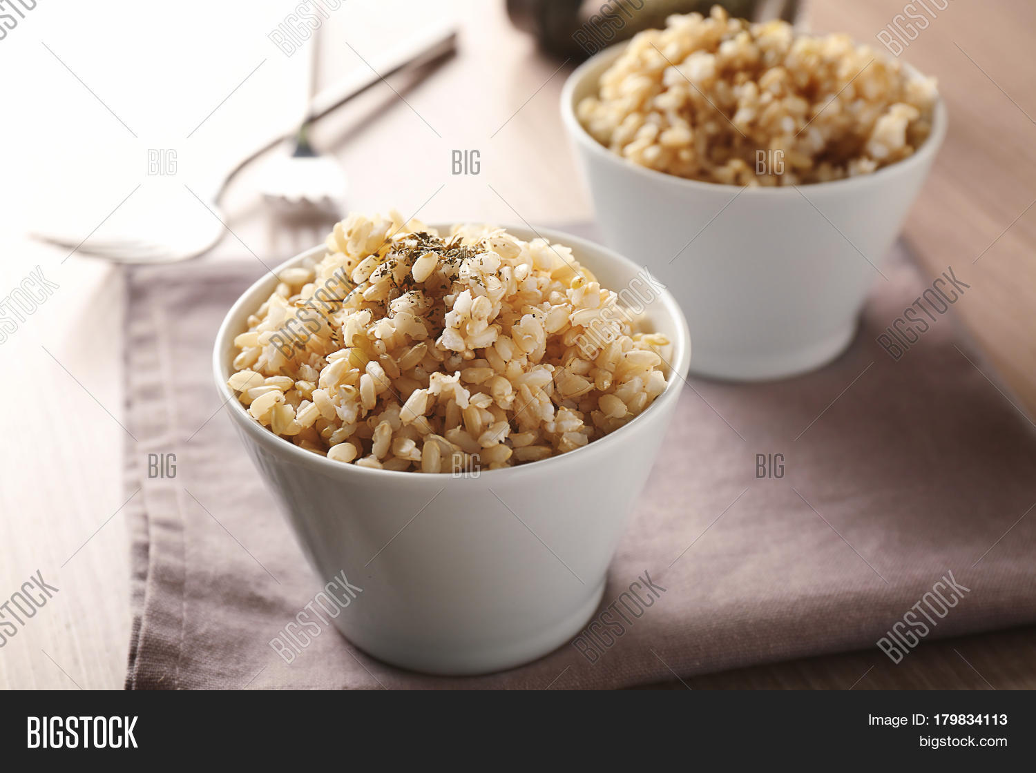Two Bowls Brown Rice Image & Photo (Free Trial) Bigstock