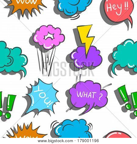Doodle of text balloon pattern collection stock