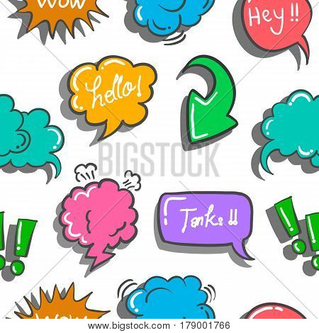 Vector art of text balloon doodles collection stock