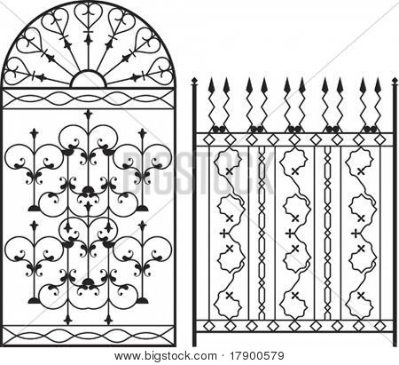 Cancello in ferro battuto, porta, recinzione, finestra, Grill, ringhiera design