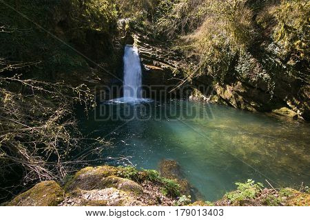 Beautiful waterfall of Trevi nel Lazio, Italy