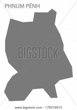 Phnum Penh Cambodia Province Map Grey Illustration Silhouette