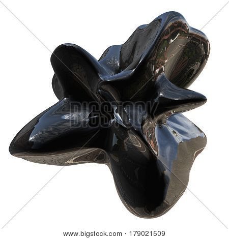Abstract space object isolated on white background. 3D illustration.