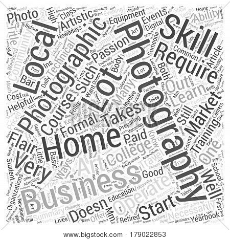 Starting a Home Business In Photography Word Cloud Concept