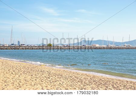 Pattaya yatch harbour and sea beach at the eastern of Thailand