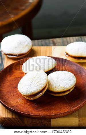 alfajores cookies.style rustic . . selective focus