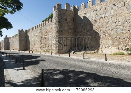 Avila (Castilla y Leon Spain): the famous medieval walls surrounding the city