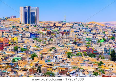 Beautiful skyline of Sanliurfa Turkey with copy space