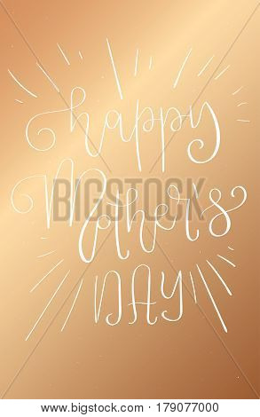 Happy Mother's Day greeting card vector illustration. Hand lettering calligraphy holiday background.