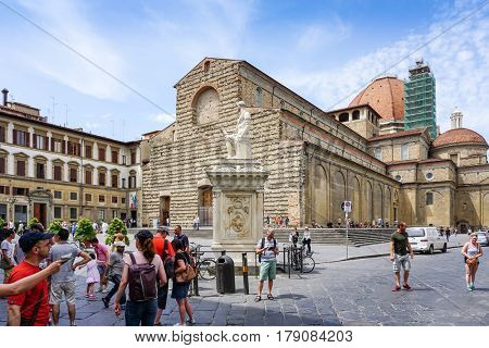FLORENCE, ITALY - July 25, 2016. Street view of Old Town Florence Tuscany, Italy. is the capital city of the Italian region of Tuscany, with approximately 382,000 inhabitants