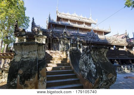 Golden Palace Monastery (Shwenandaw Kyaung) , mandalay in myanmar (Burma)