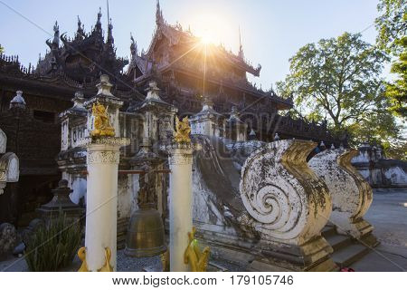 Golden Palace Monastery (Shwenandaw Kyaung) , mandalay in myanmar (Burma)