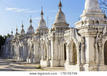 Kuthodaw Paya , famous mandalay pagoda in myanmar ( Burma )