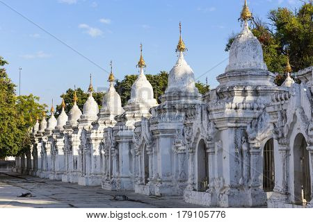 Kuthodaw Paya , famous mandalay pagoda in myanmar ( Burma )