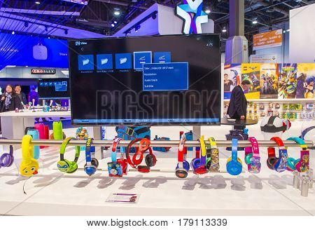 LAS VEGAS - JAN 08 : The Vivitar booth at the CES show held in Las Vegas on January 08 2017 CES is the world's leading consumer-electronics show.
