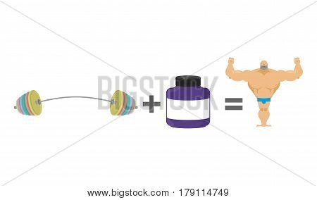 Barbell plus sports nutrition is equal to athlete. Fitness Mathematics. Bodybuilding Formula