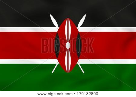 Kenya Waving Flag. Kenya National Flag Background Texture.