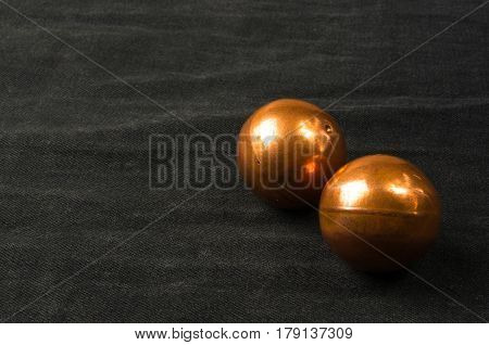 Pair Of Copper Chinese Balls Baoding