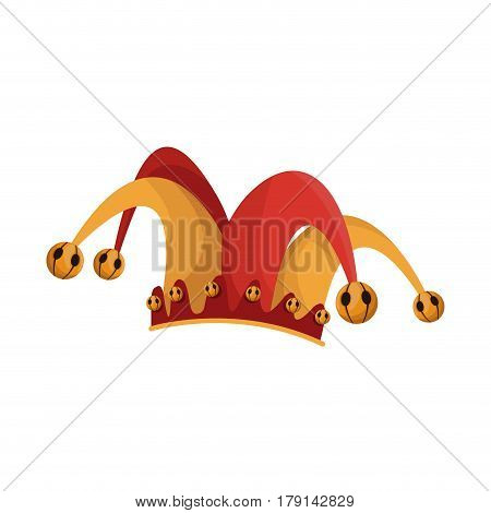 jester hat icon over white background. april fools day concept. colorful design. vector illustration